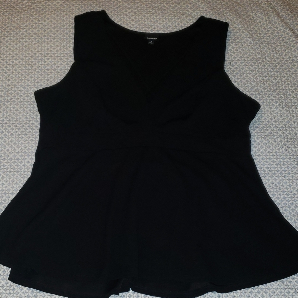 Torrid Black Fitted Peplum Tank Top